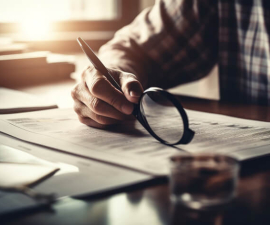 Due diligence: imagem mostra homem analisando papéis